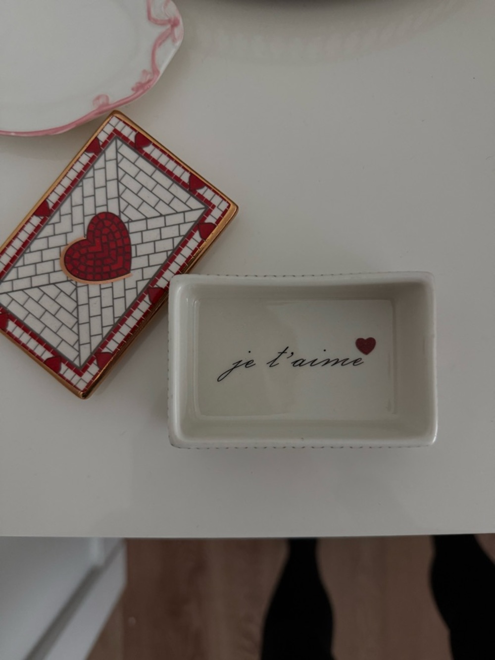 Anthropologie valentines Parisian bistro tile collection trinket box - Picture 3 of 4